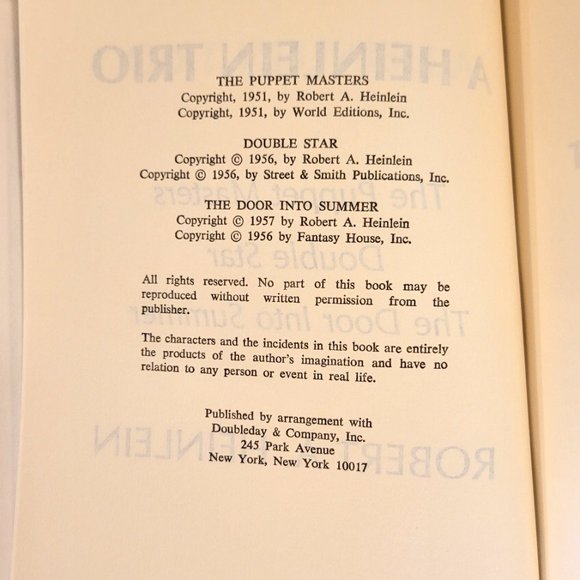 Heinlein 2-BOOK BUNDLE: Stranger In A Strange Land + A Heinlein Trio, hardcovers - Picture 13 of 14